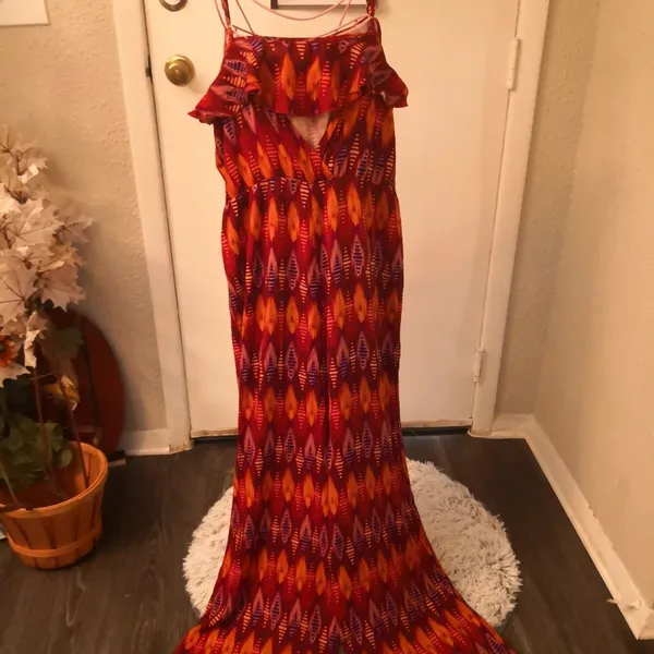 Hot Swag Multi-Color Keyhole Back Jumpsuit M Dopamine Boho Coconut Girl Prints - Image 5