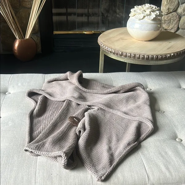 Overland Knit 100% Cotton Button Shall One Size Brown - Image 8