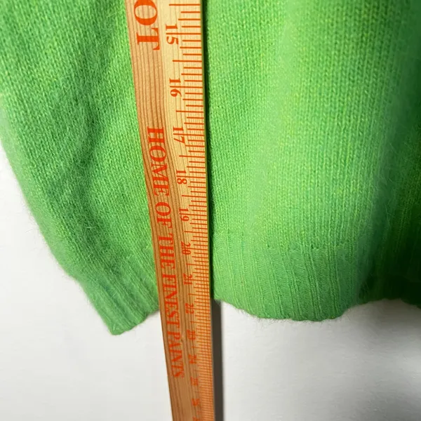 Vintage‎ Angora Wool Top Women's Medium Lime Green Made In Italy Luxury - Image 7