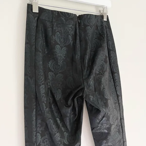 Anthropologie The Essential Skinny Pants Black Jacquard Paisley Foil Print 0 - Image 7