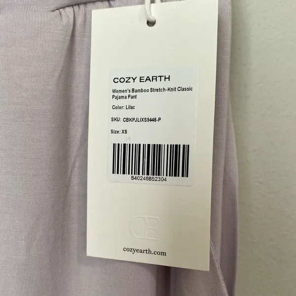 NEW Cozy Earth Bamboo Stretch-Knit Classic Pajama Set Lilac XS - Image 8