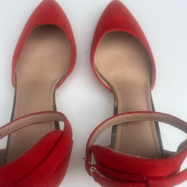 Chic Red Ankle Strap Heels - Image 6