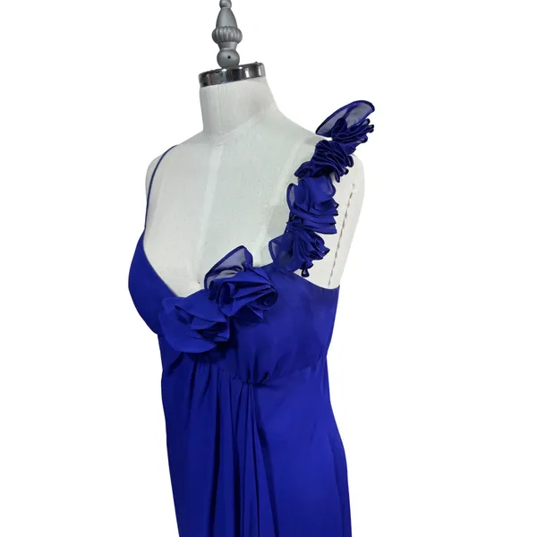 Adrianna‎ Papell Hailey One Shoulder Ruffle Chiffon Prom Gown Formal Women's 14 - Image 7