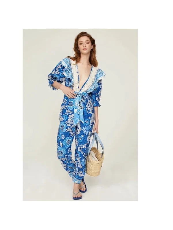 Farm Rio Full of Flowers Nantucket Hamptons Jumpsuit - Image 3