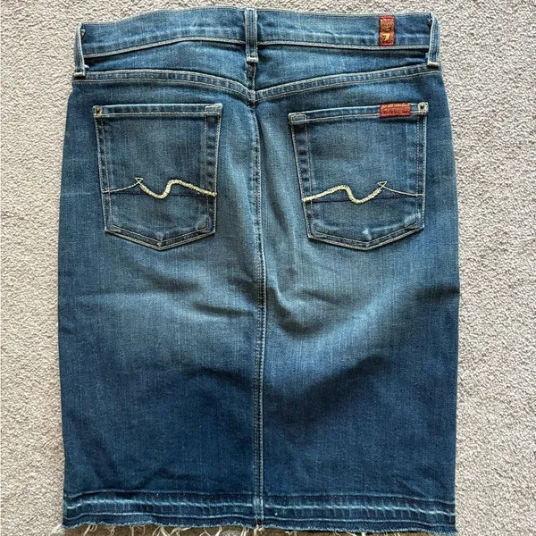 7 For All Mankind Blue Jean Skirt - Size 28 - Image 2