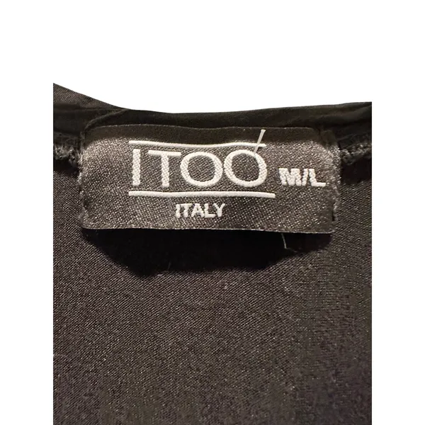 ITOO Italy Black‎ Sequin Tank Top Made in Italy Stretch Party Shirt M/L - Image 3