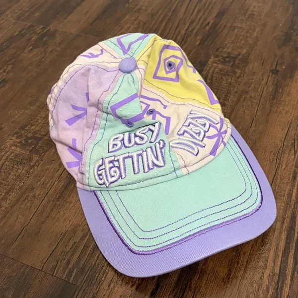 Disney Parks Hat Spinning Teacups Busy Gettin Dizzy Pastel Colors Baseball Cap - Image 8