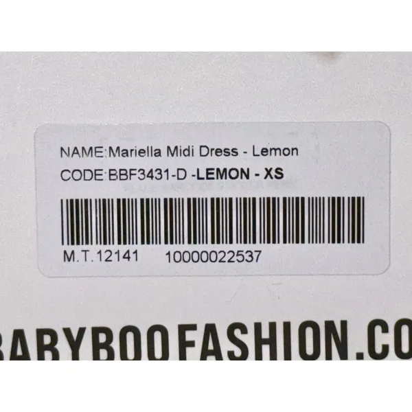 NWT Babyboo Mariella Lemon Yellow Lace Up Corset Fit & Flare Midi Dress Size XS - Image 15