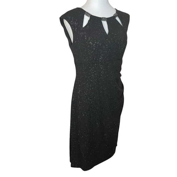 Scarlett Women's‎ Black Sleeveless Cut Out Neck Party Cocktail Dress 8 Sparkly - Image 3