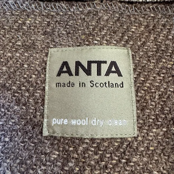 Anta Made in Scotland Pure Wool Tweed Large Tote Bag Strap Herringbone Plaid - Image 6