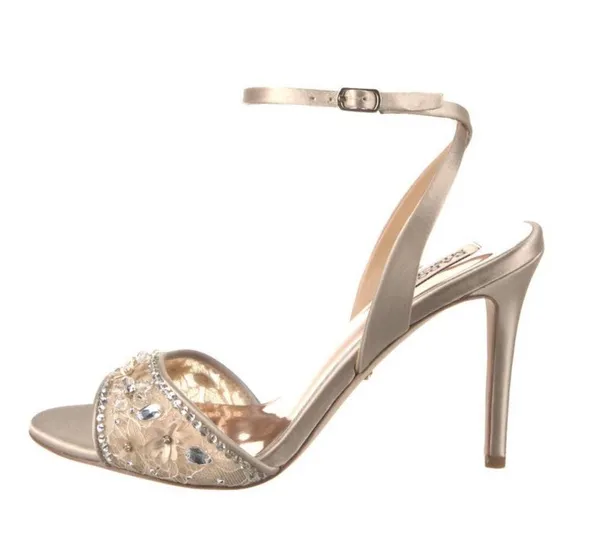 Badgley Mischka NEW Tayten Satin Crystal Ankle Strap Sandals Size 6, Retail $235 - Image 4