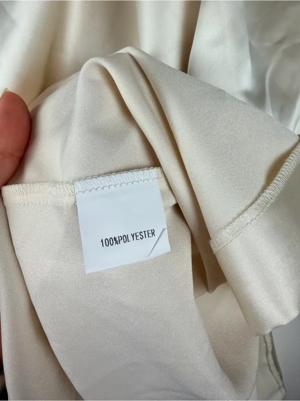 Petal & Pup Luella One-Shoulder Satin Slipdress size 8 in pearl white - Image 9