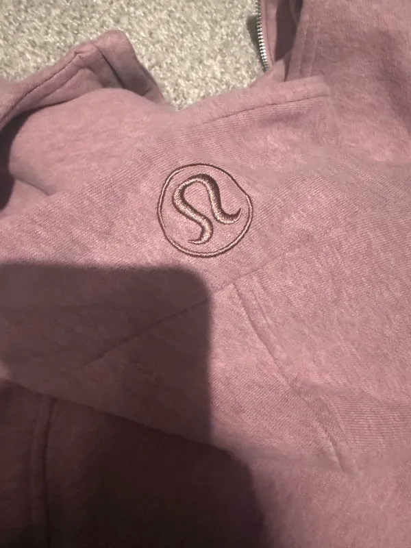 Lululemon scuba Half-Zip Hoodie Pullover heather pink M/L - Image 3