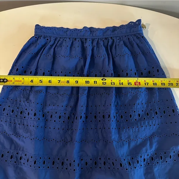 Tommy Hilfiger Blue Smocked Elastic Waist‎ A-Line Mini Skirt Womens Casual - Image 7