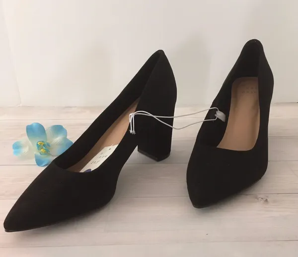 Black Suede Heels, Size 8 - Image 2