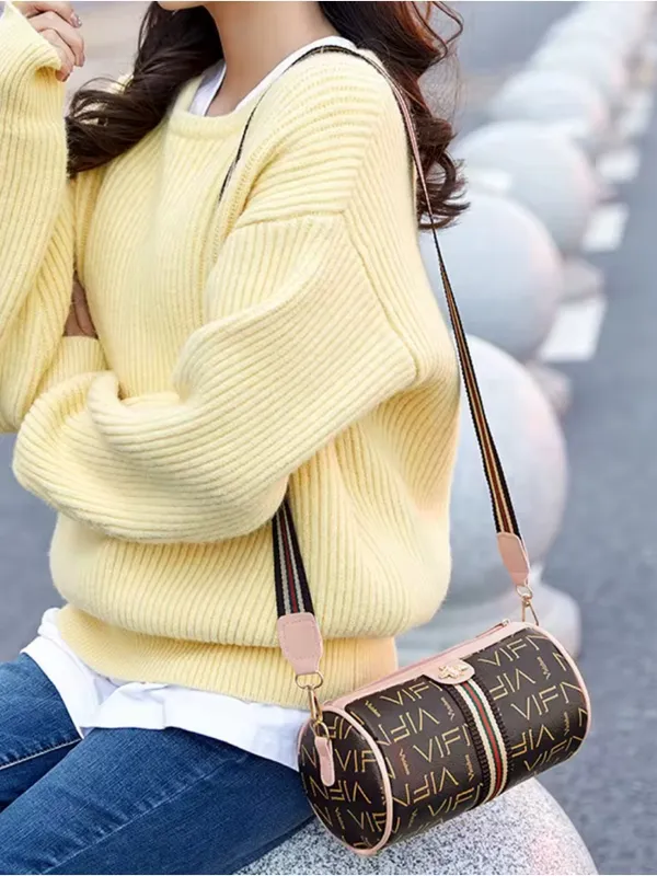 Monogram Bee Accent Barrel Crossbody Bag - Black /Brown- NIP - Image 6