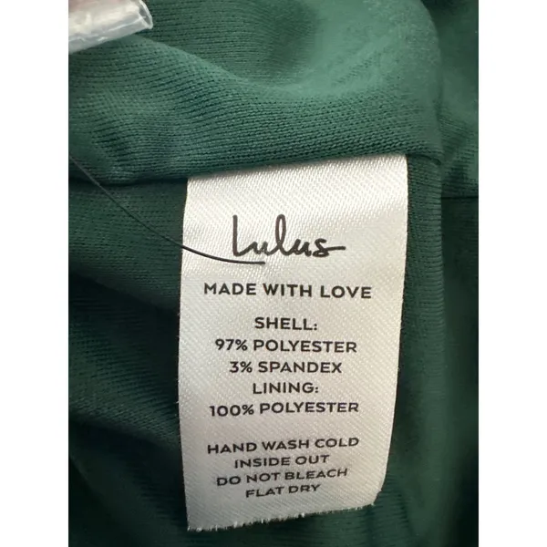 Lulus Got The Love Emerald Green Satin‎ Square Neck Mini Dress Size Small NEW - Image 6