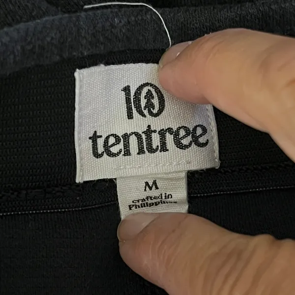 Tentree Women's Charcoal Pull-On Tapered Pants Seam‎ Pocket Size Medium - Image 4