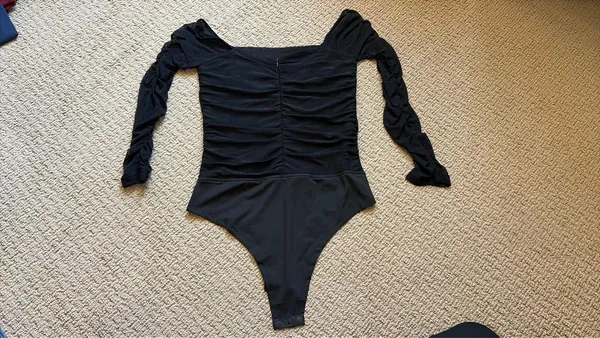 Pink Lily Black Long Sleeve Square Neck Bodysuit - Image 9