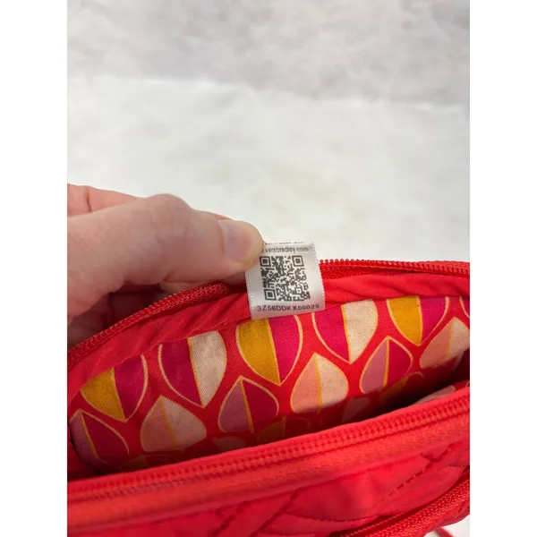 Vera Bradley Red Quilted Crossbody Bag Flap ID Window Wallet Purse - Image 11