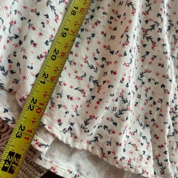 Old Navy Ditsy Floral Oversized Corduroy Tie Sleeve Top Womens size XL Cotton - Image 7