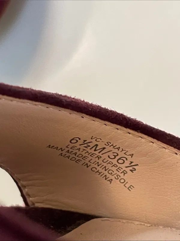 Vince Camuto Women’s Shayla Suede Leather Burgundy Crossover Straps Heels - Image 9