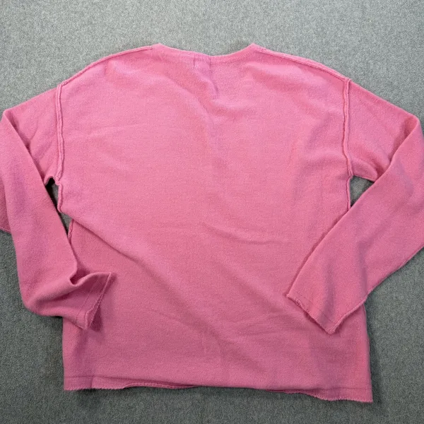 Easel Los Angeles Women's Medium Pink Henley V-Neck Long Sleeve Sweater Knit - Image 11