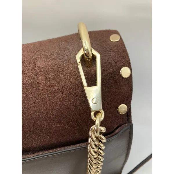 Rebecca Minkoff Crossbody Bag Women Small Brown Suede Studded Purse - Image 10