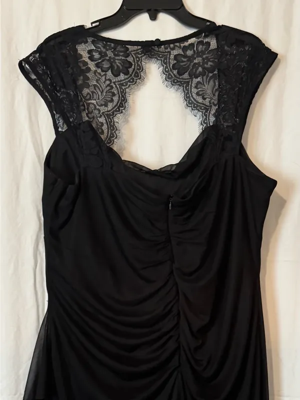 Black Lace & Chiffon Dress – Women’s 22W - Image 2