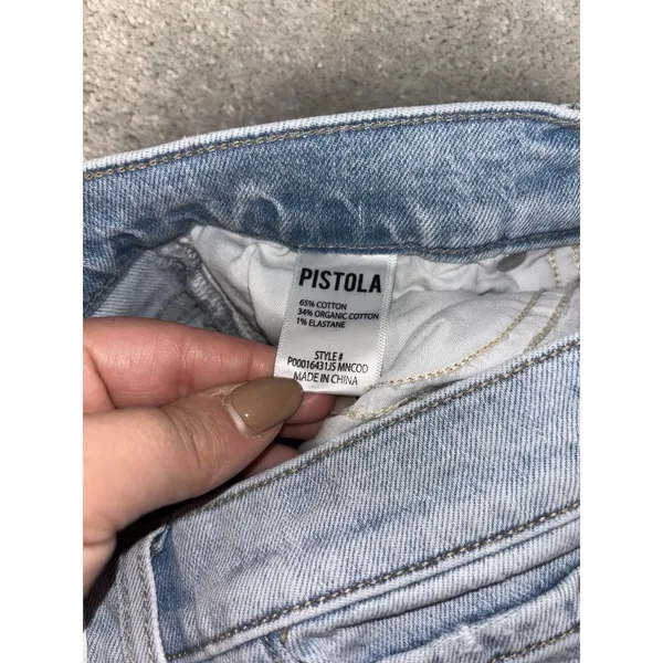 pistola kate slim‎ jean high rise raw hem light wash 26 - Image 4