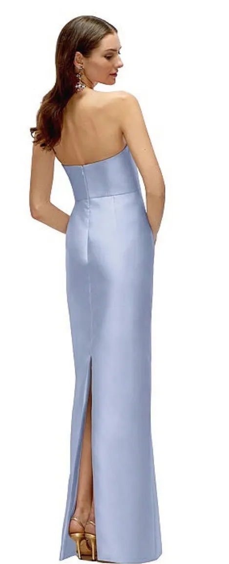 Dessy Collection by Vivian Diamond Dessy Group Satin Dress Alfred Sung D877 Sky Blue - Image 2
