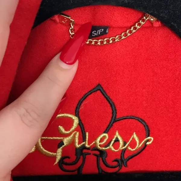 Guess Wool Blend Red Peacoat Jacket Size S - Image 5