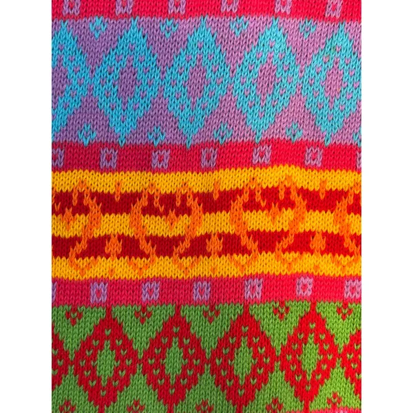 Vintage Benetton Rainbow Fair Isle Cardigan Cropped‎ Cotton Italy Artsy Dopamine - Image 6