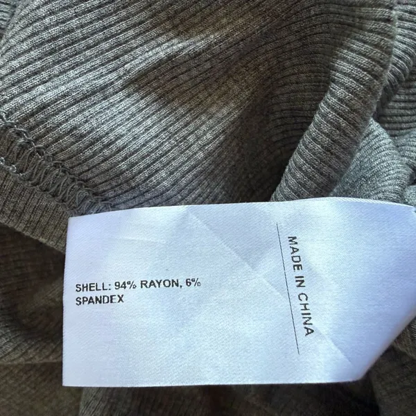 Cider Solid Rib Long Sleeve Tee Grey Large NWT IN PACKAGE - Image 9