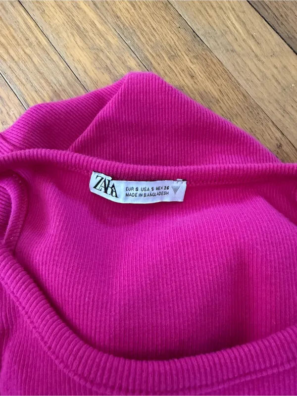 Zara Hot Pink Sleeveless Midi Dress - Image 3