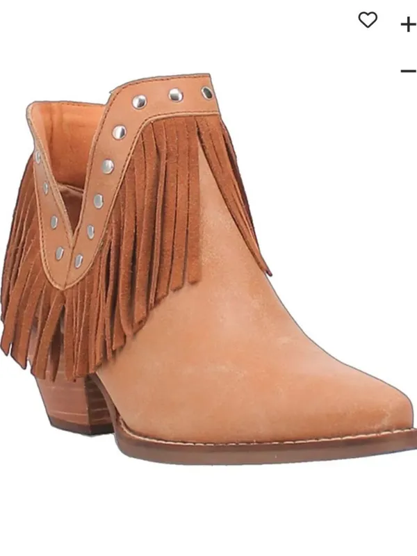 Dingo Western Boots Womens Fine N' Dandy Fringe Studs Ankle, size 9.5, NWOT - Image 2