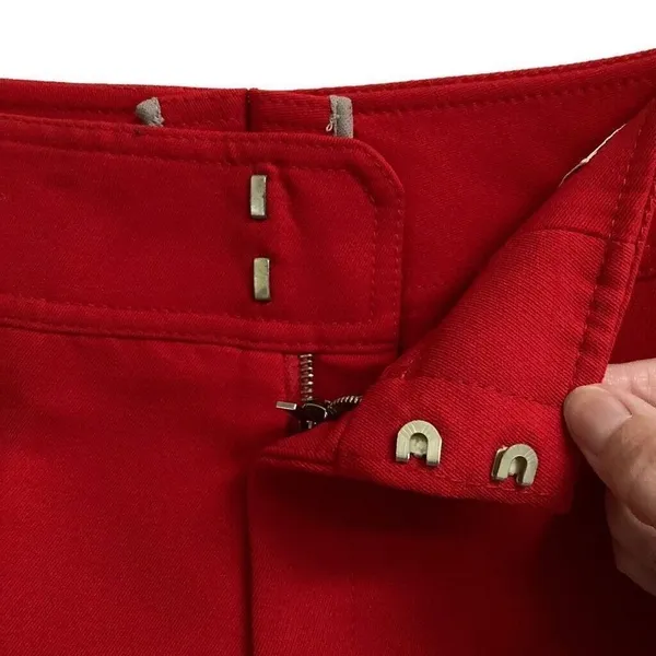 Vintage Bogner Ski Pants Wide Leg Stirrup‎ Red Wool Women's 6 READ - Image 4