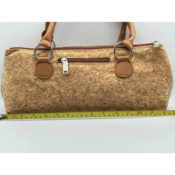 Primeware Cork Insulated Wine Bag Purse Carrier Zipper Close with Corkscrew - Image 11