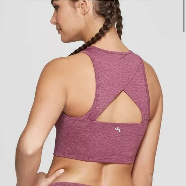 JoyLab Mini Stripe Blue Crop Tank Top - Image 5