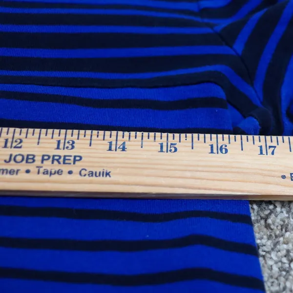 Lauren Ralph Lauren Blue Black Stripe Boat Neck 3/4 Sleeve Shirt‎ Top Womens L - Image 9