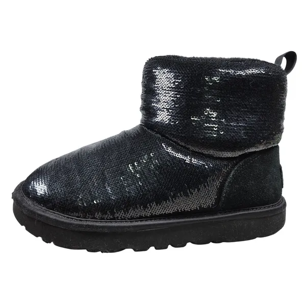 UGG Women's Black‎ Sequin Mini Mirror Ball Bootie Boots Size 6 - Image 5