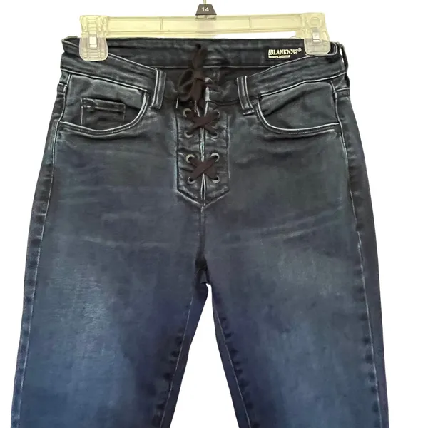 BlankNYC Skinny Lace UP Fly Womens Jeans Size 26 Tie Closure Y2K Grunge - Image 2