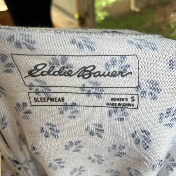 Eddie Bauer Women's Soft Knit Pajama Set Grey & Blue Printed Size S - Image 8