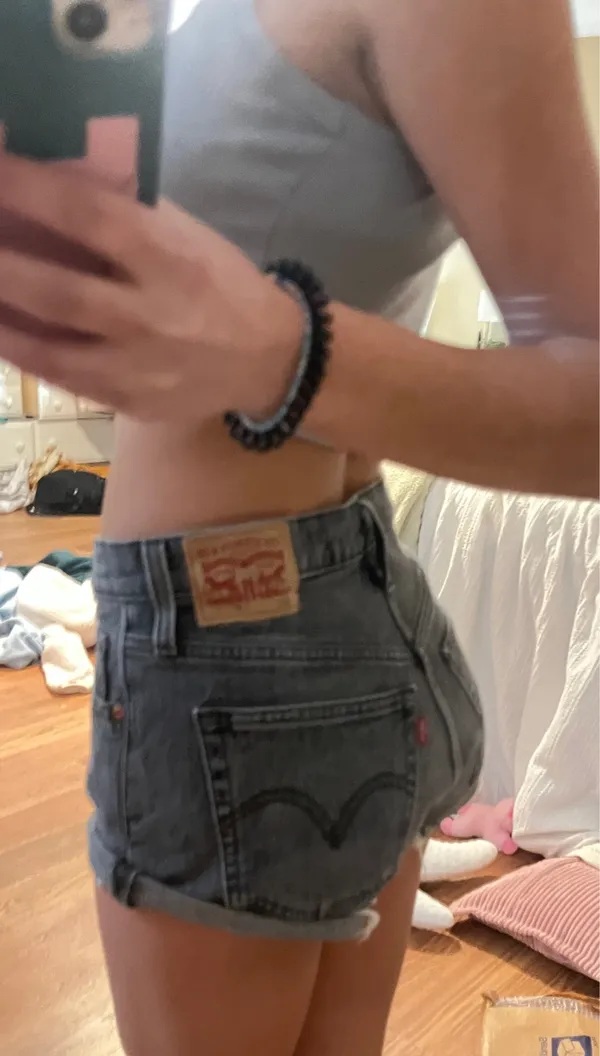 Levi’s 501 Denim Shorts W26 Black - Image 2