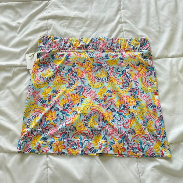 NWT Stella Parker UPF 50 Skort Skirt Blue Floral Paisley Medium Tennos Golf - Image 8