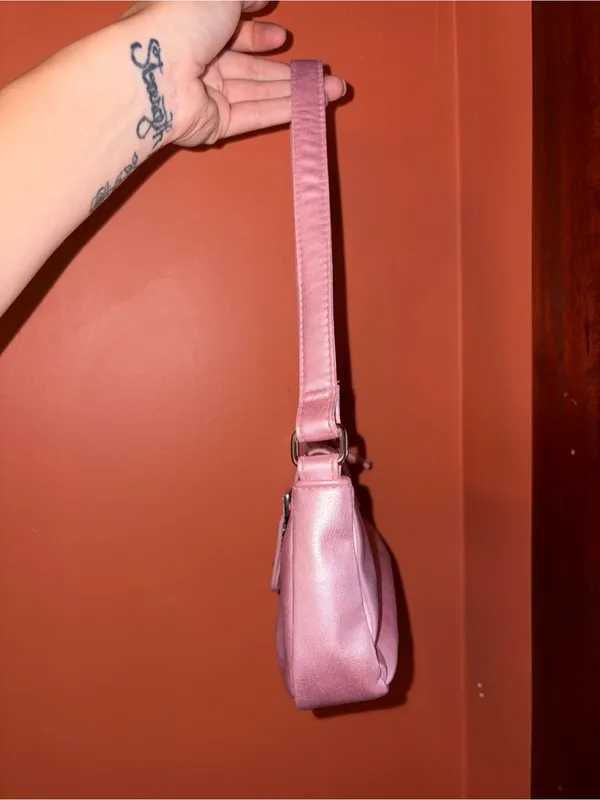 Pink Y2K Shoulder Bag with Studded Buckle - Image 5