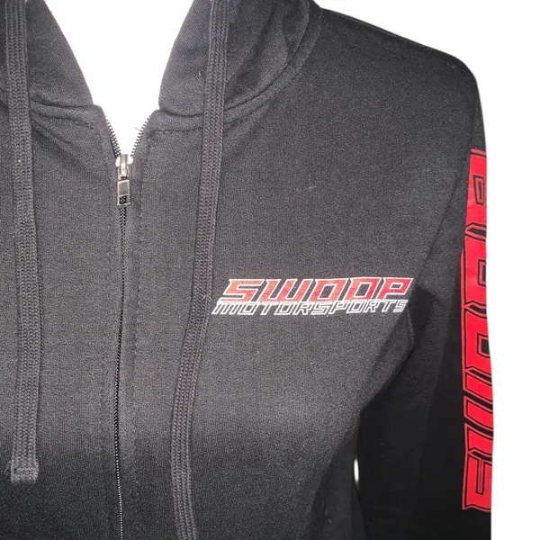 Independent Trading Company Swoop Motorsports Black Zip-Up Hoodie Sweatshirt Unisex XS - Image 2