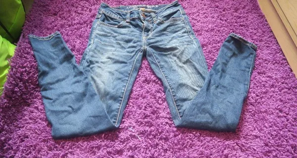 American Eagle Outfitters super stretch super low jegging AEO denim jeans in dark wash blue size 00 short. - Image 13