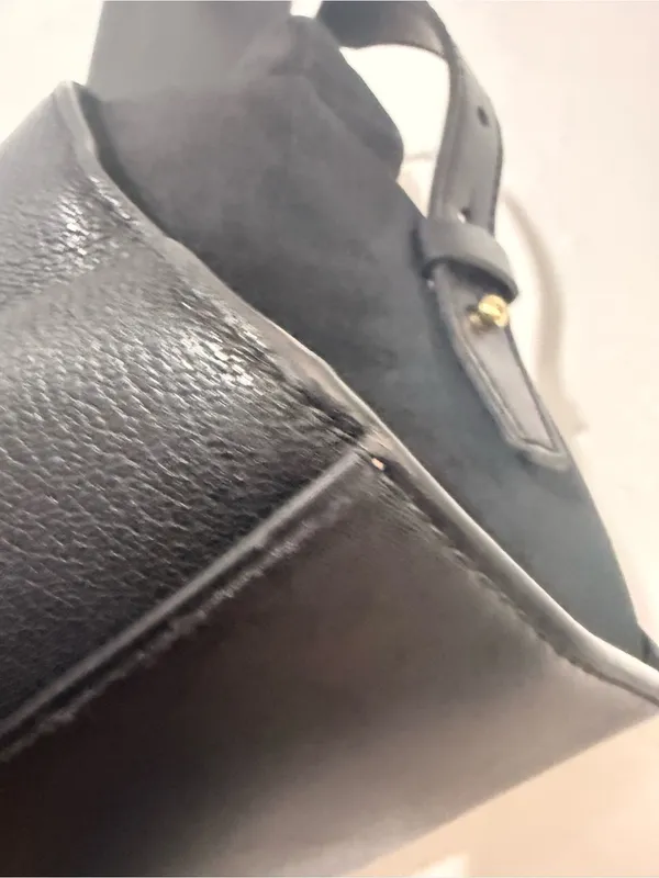 Michael Kors Avril Small Black Pebbled Leather & Suede Satchel - Image 12