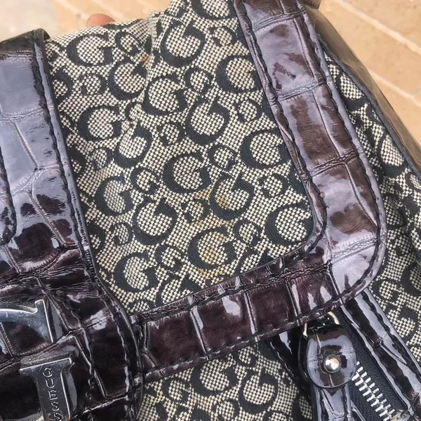 Vintage Guess Y2K Faux Leather Shoulder Hand Bag Purse Gothic Mcbling Emo Whimsy Grunge 2000s - Image 7